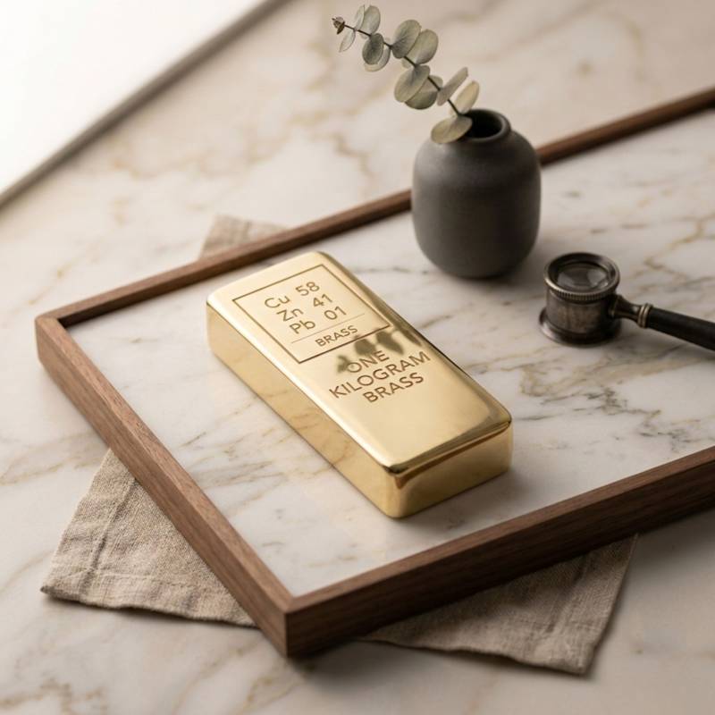 Thumbnail of One Kilogram Solid Brass Bullion Bar – Fine Metal Ingot image