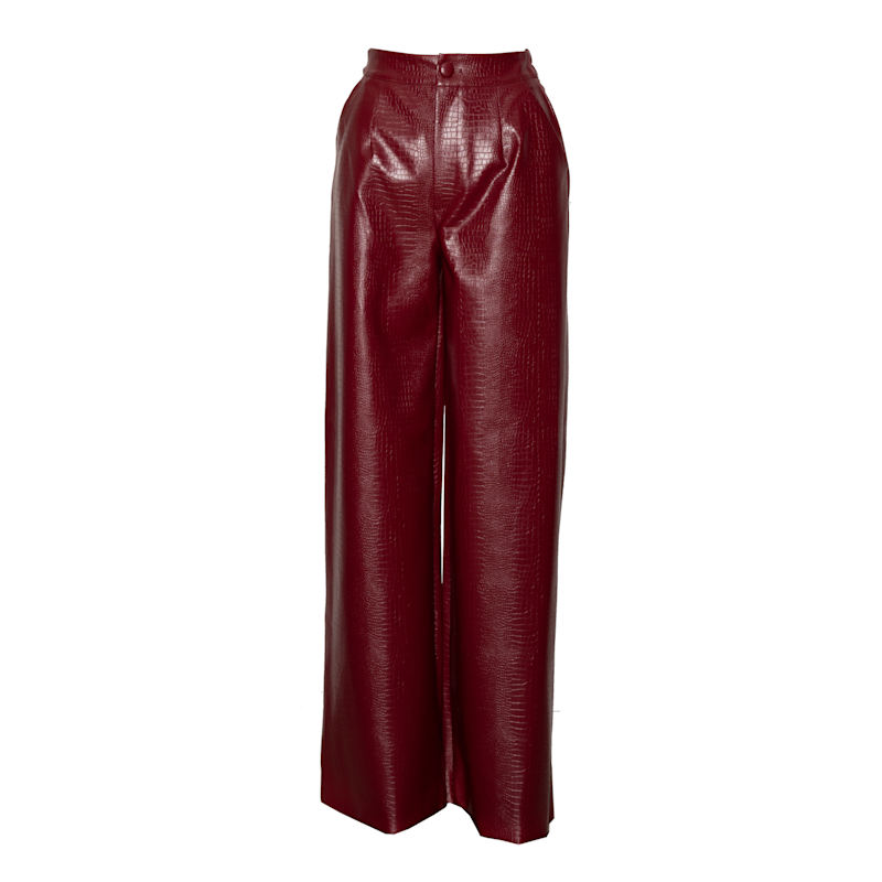 Ono Faux Leather Pants In Burgundy | OFUURE | Wolf & Badger