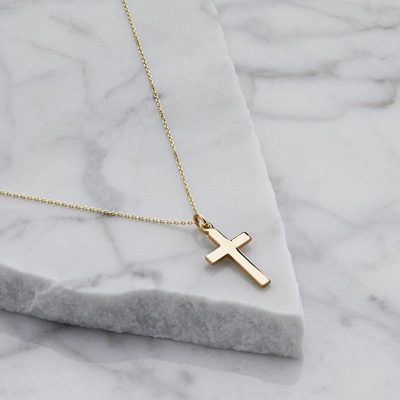 Thumbnail of Solid Gold Cross Pendant Necklace image