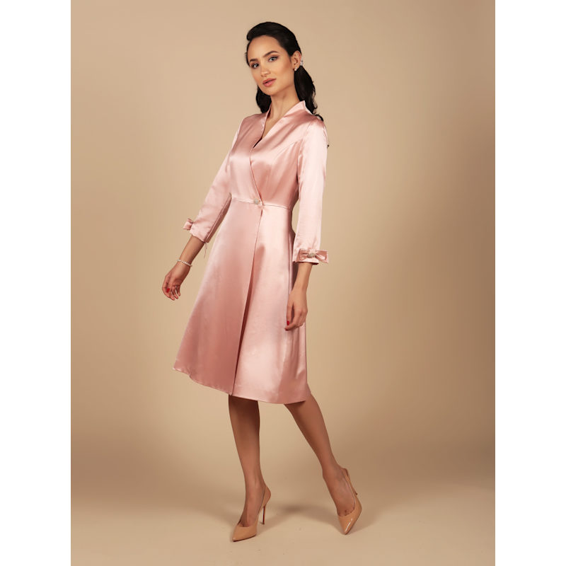 Thumbnail of Astor Silk Taffeta Dress Coat In Rosa image