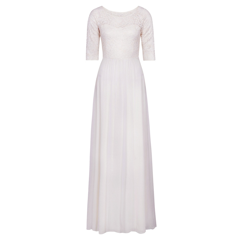 blush or ivory wedding dress Blush Tulle Wedding Dresses Ivory Lace V Neck – Lisposa main image 1