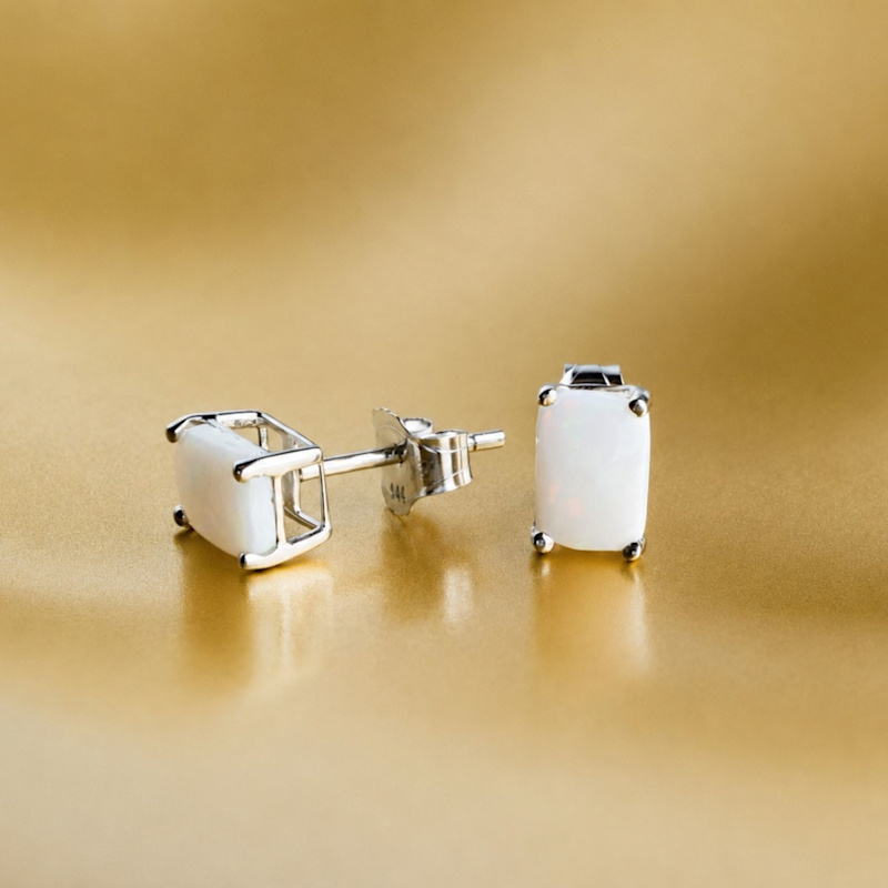 Thumbnail of Opal Stud Earrings In Silver image