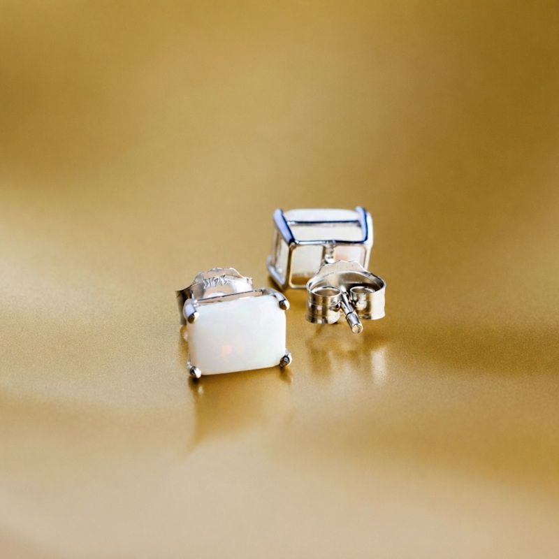 Thumbnail of Opal Stud Earrings In Silver image