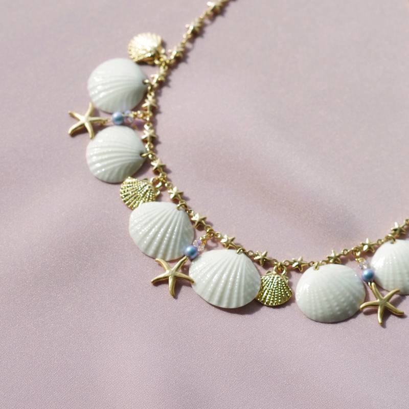 Thumbnail of Little Mermaid Porcelain Seashell Necklace image