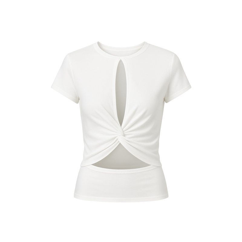 Thumbnail of White Open-Back Twist Tee image