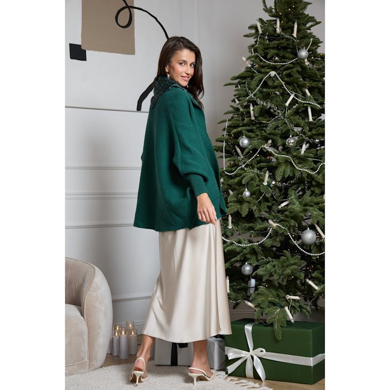 Thumbnail of Open Front Oversized Green Cardigan Sweater image