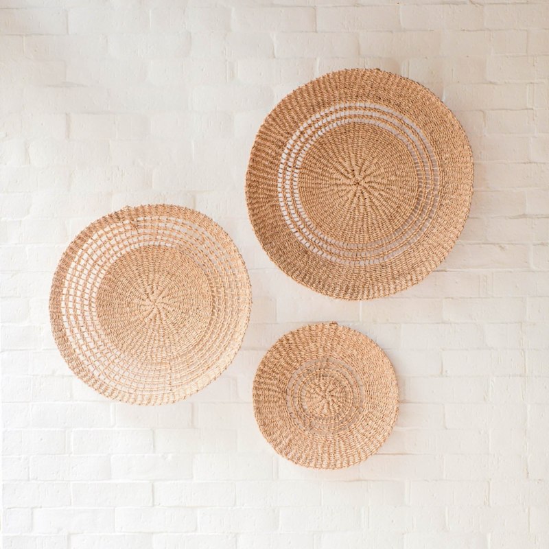 Thumbnail of Large Open Weave Wall Baskets - Woven Wall Baskets image