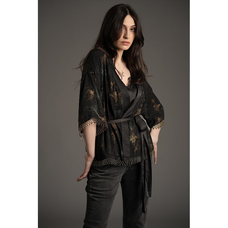 Thumbnail of Ophelia Beaded Chiffon Kimono image