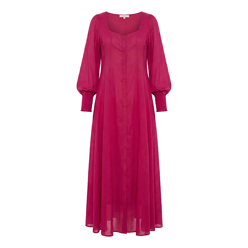 Thumbnail of Ophelia Button Through Dress In Magenta image