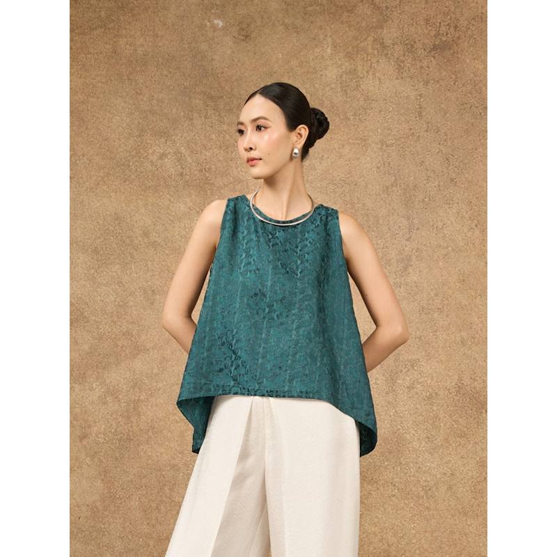 Thumbnail of Ophelia Ivory Mist Wide Leg Palazzo Trousers image