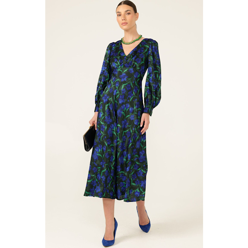 ophelia floral midi dress Ophelia Strapless Floral Midi Dress