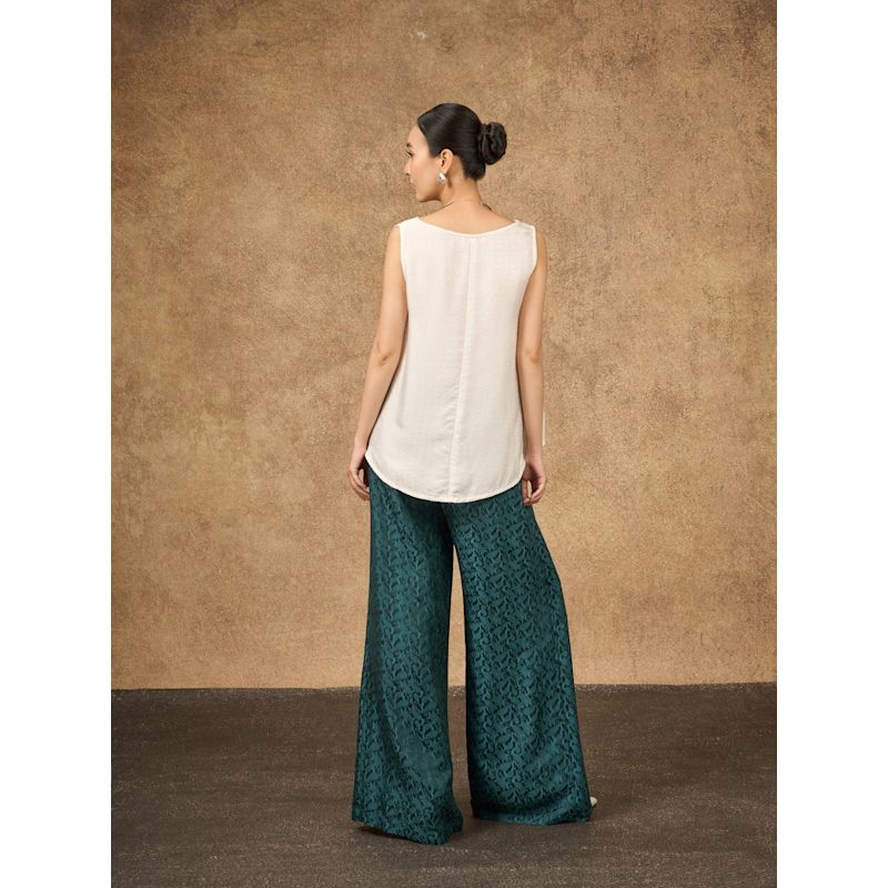 Thumbnail of Ophelia Teal Dynasty Wide Leg Palazzo Trouser image