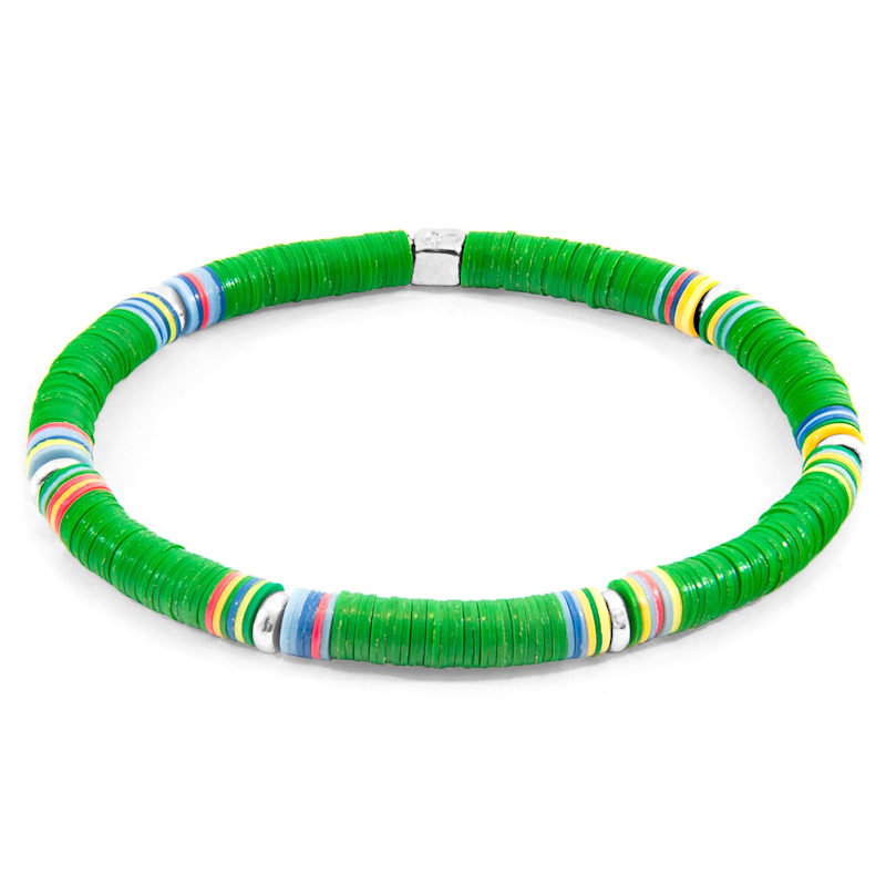 Thumbnail of Green Nakuru Silver & Vinyl Disc Bracelet image
