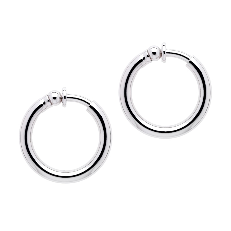 Thumbnail of Platinum Hoop Clip On Earrings image