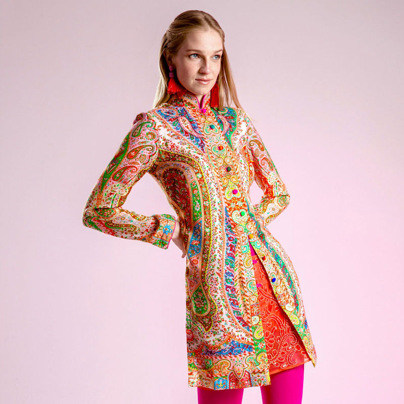 Thumbnail of Orange Paisley Shawl Carnival Jacket image