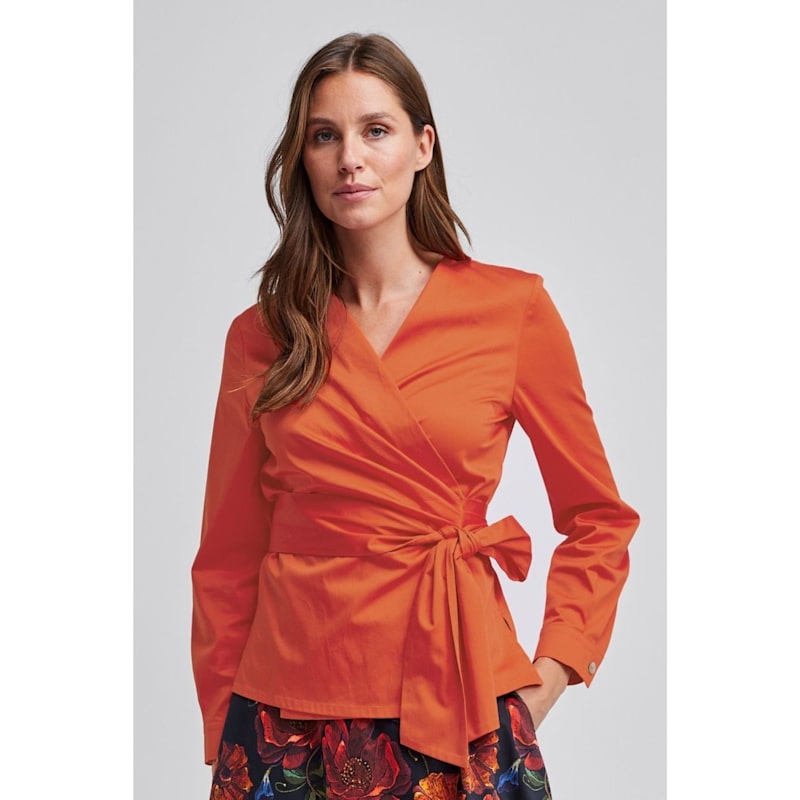 Thumbnail of Orange Wrap Blouse image