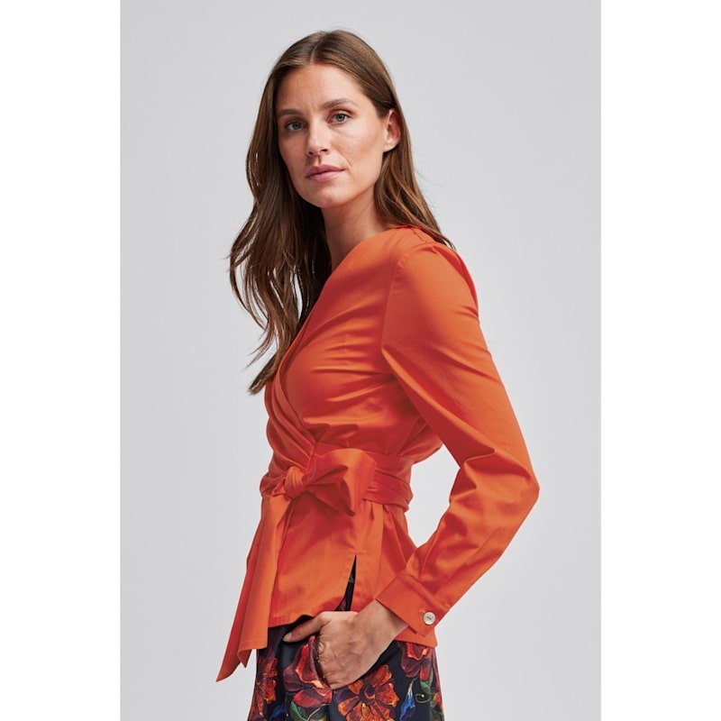Thumbnail of Orange Wrap Blouse image