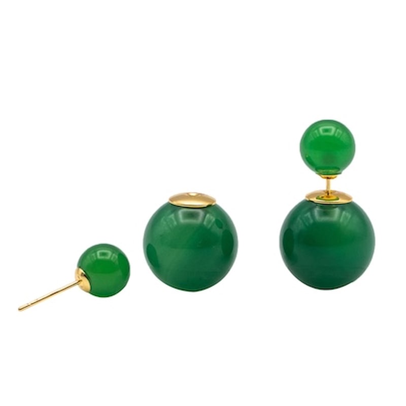 Thumbnail of Orbit Duo Double Ended Jade Stone Stud Earrings image