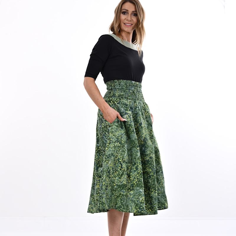 Thumbnail of Orchid Midi Skirt In Forest Print With Pockets image