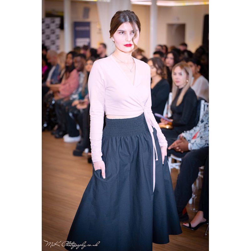 Thumbnail of Orchid Midi Skirt With Pockets In Black image