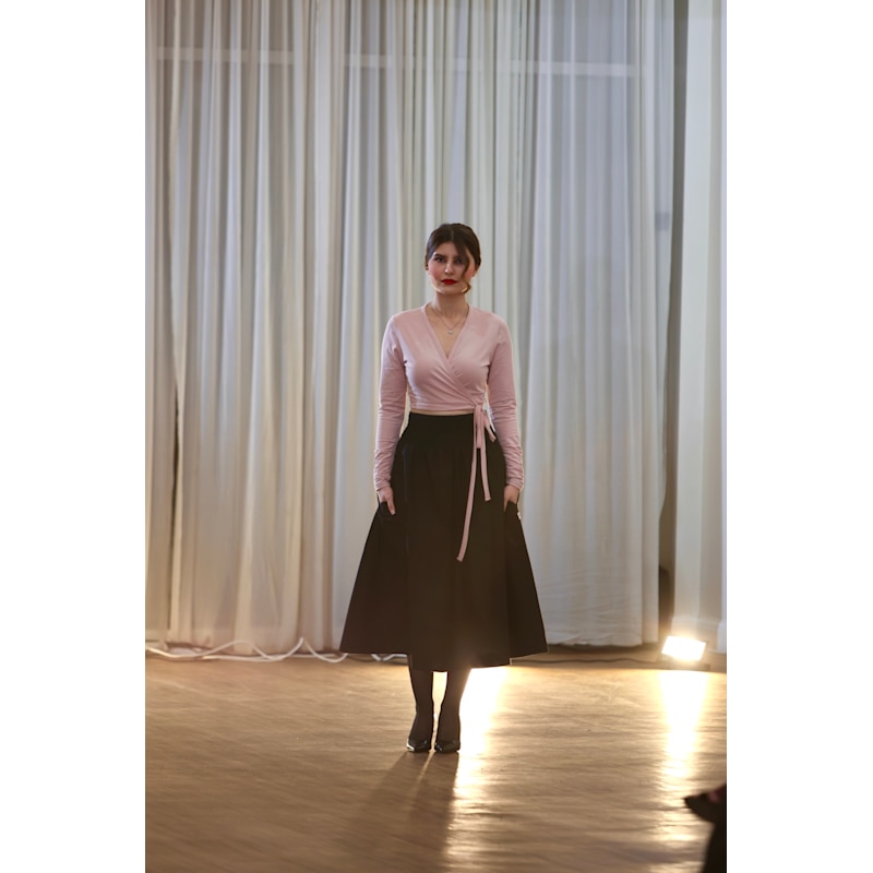 Thumbnail of Orchid Midi Skirt With Pockets In Black image