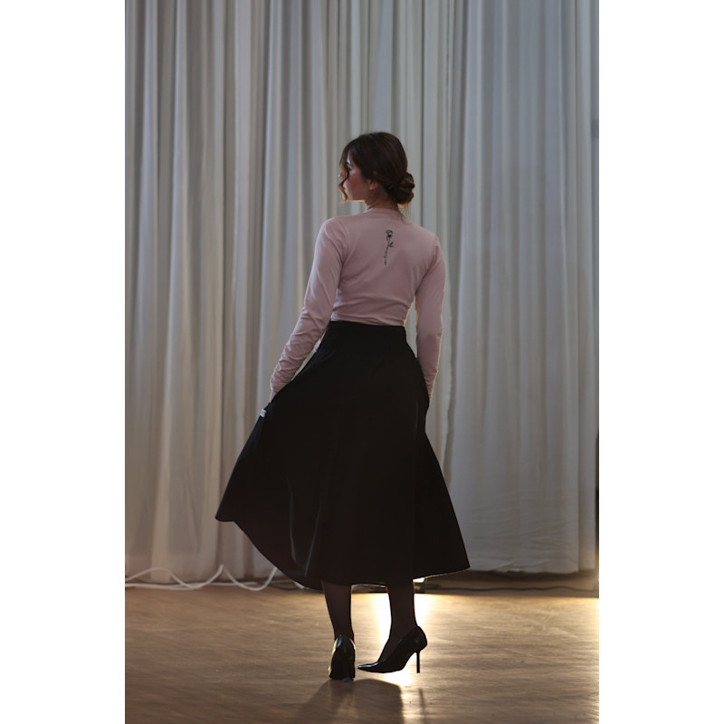 Thumbnail of Orchid Midi Skirt With Pockets In Black image