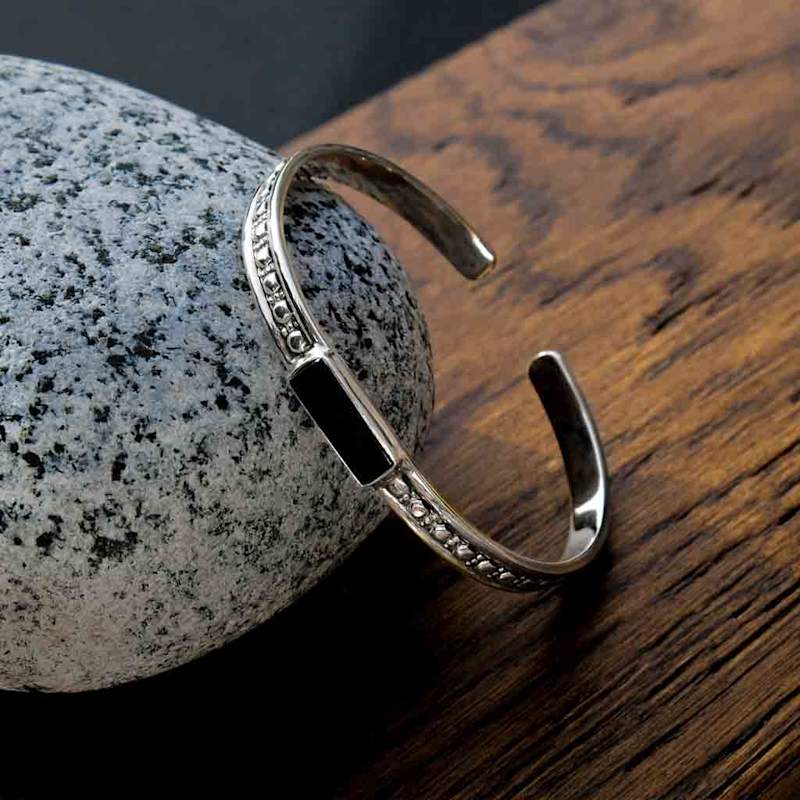 Thumbnail of Maharani Men's Black Onyx Cuff Bracelet image