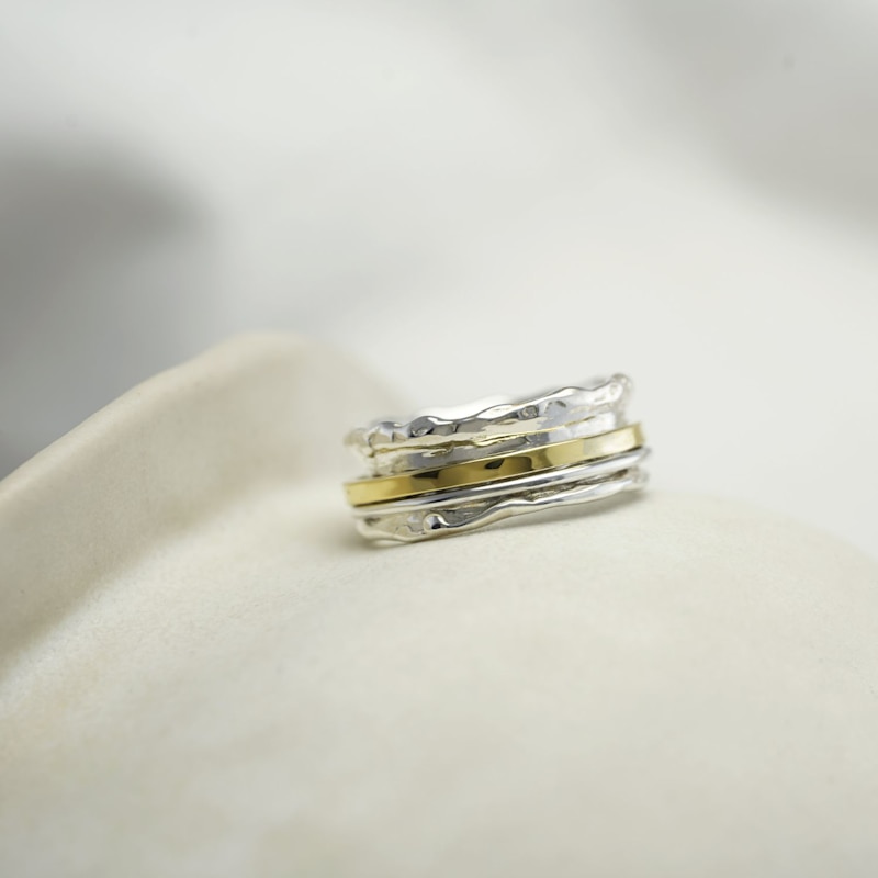 Thumbnail of Organic Brass & Sterling Silver Spinner Ring image