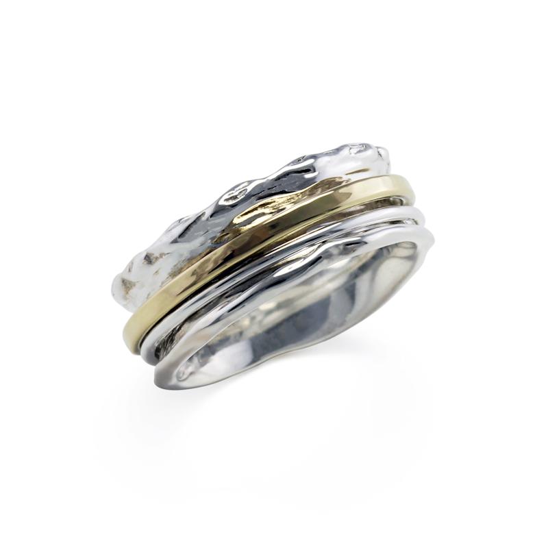 Thumbnail of Organic Brass & Sterling Silver Spinner Ring image