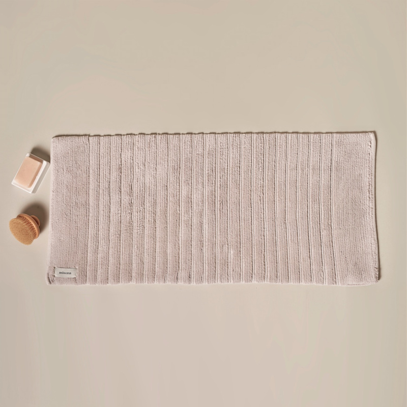 Thumbnail of Ribbed Organic Cotton Bath Runner Mat - Light Grey image