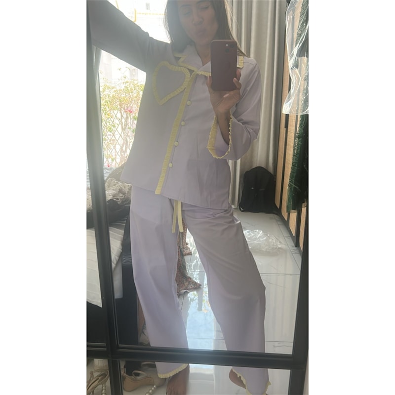 Thumbnail of Dolce Violetta Lilac & Lemon Pajama Set - Organic Cotton image