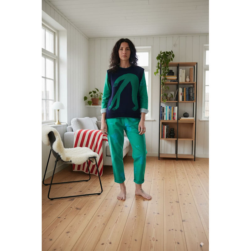 Thumbnail of Organic Cotton Knit Jumper Vest - Blue image