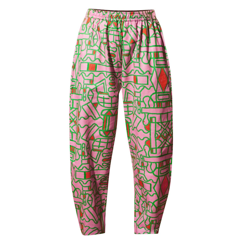 Thumbnail of Organic Cotton & Linen Balloon Trousers In Blush Horizon image