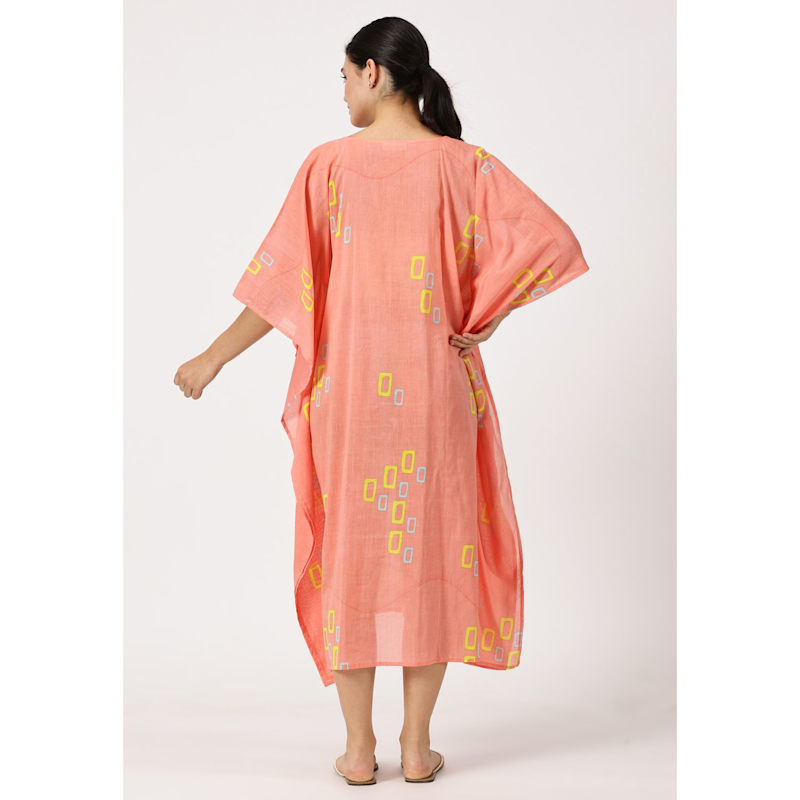 Thumbnail of Organic Cotton Peach Sunset Summer Kaftan image