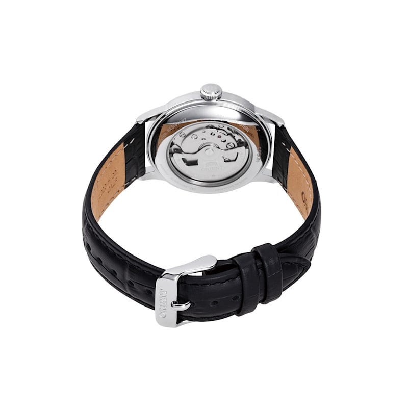 Thumbnail of Orient Bambino Black Dial Steel Case Black Leather Strap Dress Watch image
