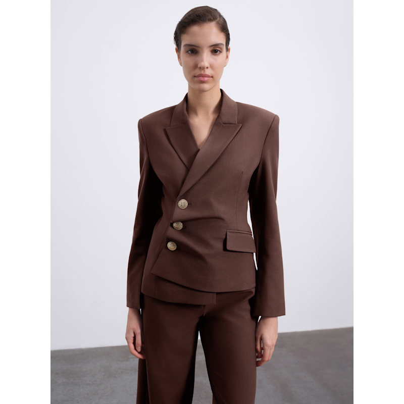 Thumbnail of Oris Asymmetric Tailored Blazer / Chocolate image