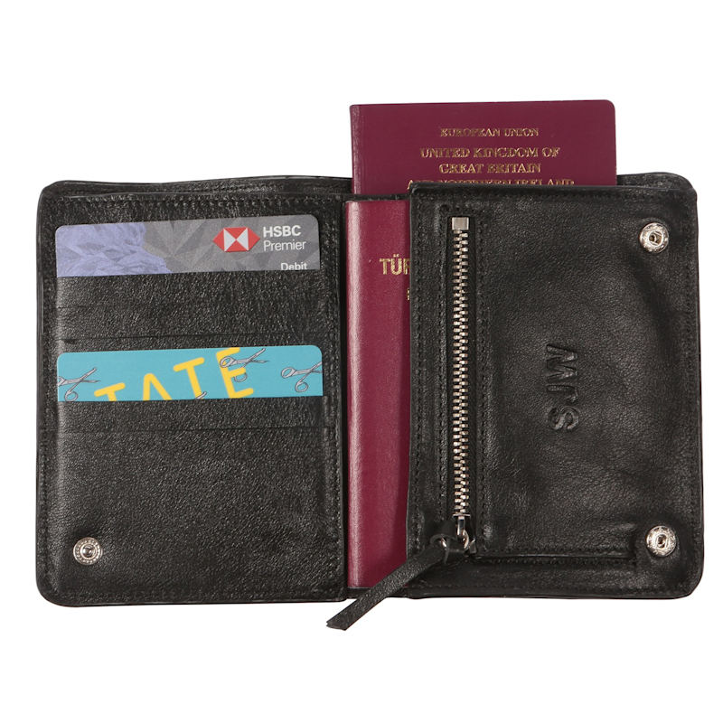 Thumbnail of Alma Leather Travel Wallet In Black image