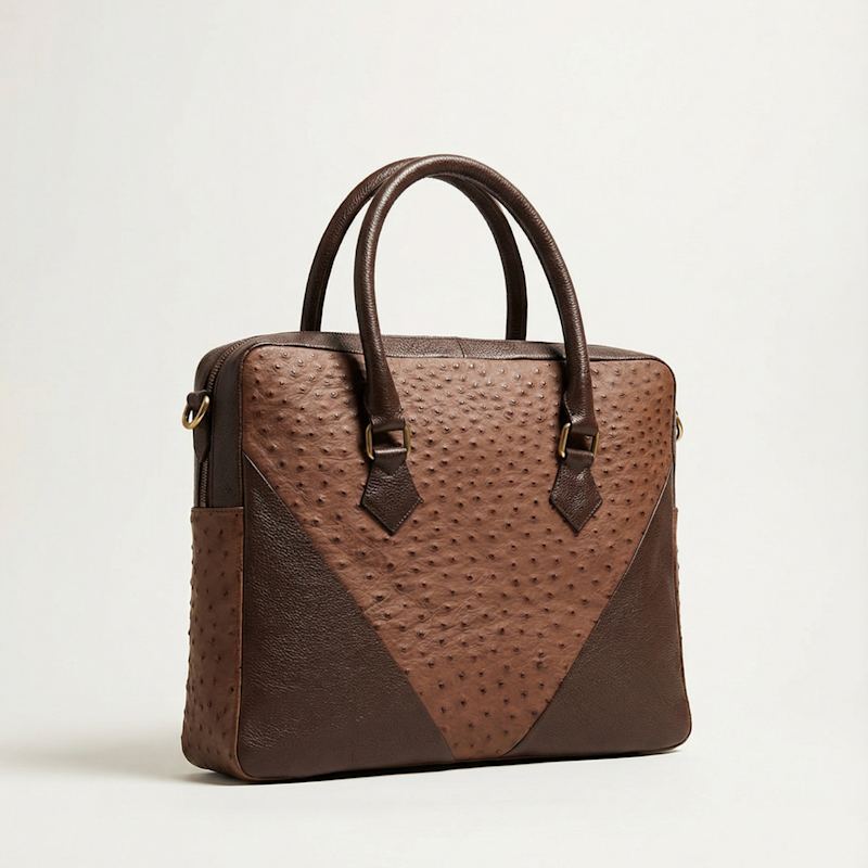 Thumbnail of Ostrich Leather Laptop Tote - Athena image