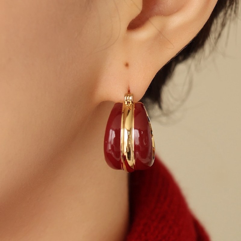 Thumbnail of Ostuni Red Hoop Earrings image