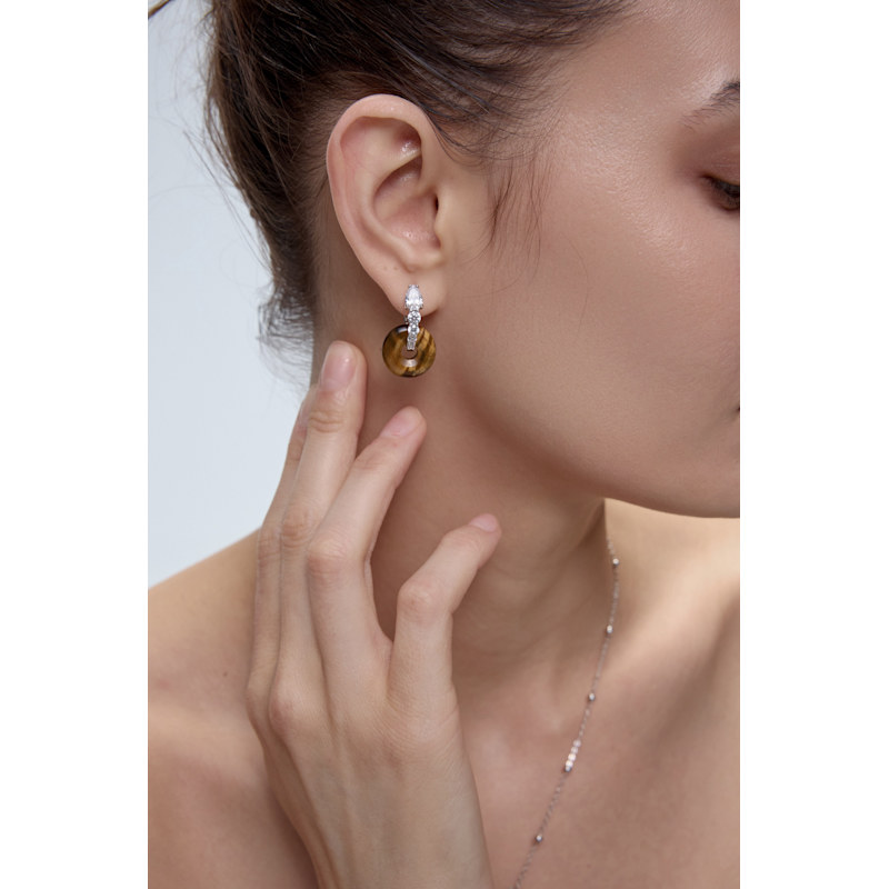 Thumbnail of Ouroboros Earrings - Fluorite - Third Eye Chakra image