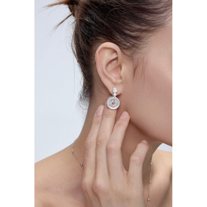 Thumbnail of Ouroboros Earrings - Fluorite - Third Eye Chakra image