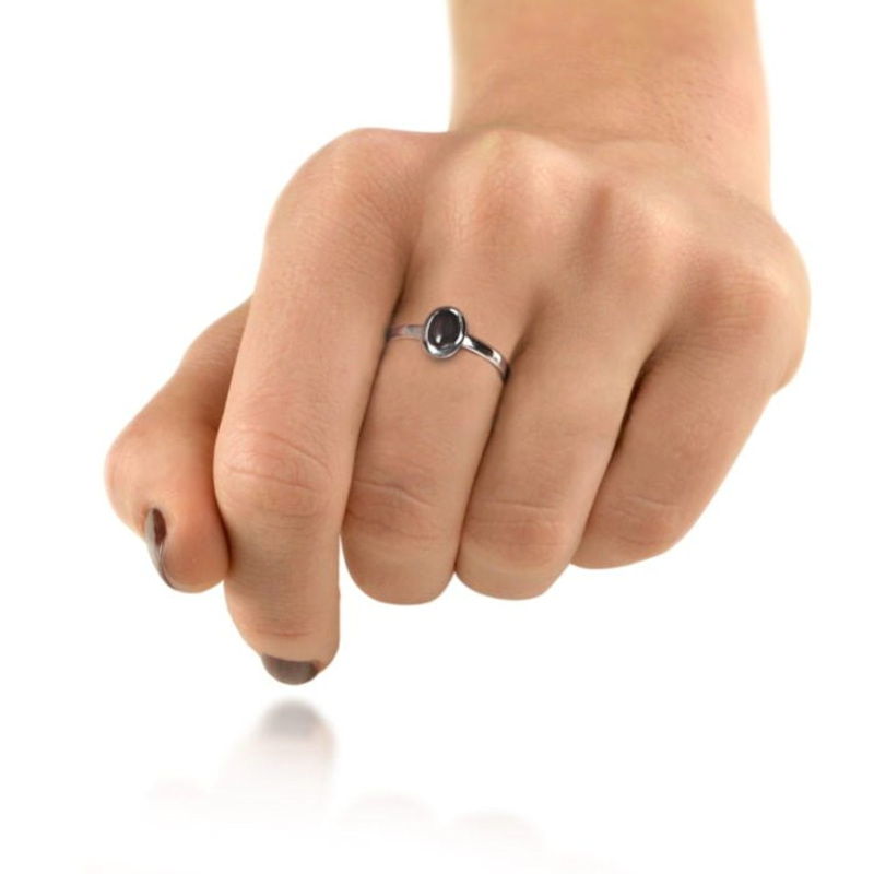 Thumbnail of Oval Black Onyx Ring In Sterling Silver image
