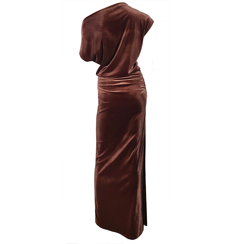 Thumbnail of Over And Out Copper Velvet Maxi Dress image