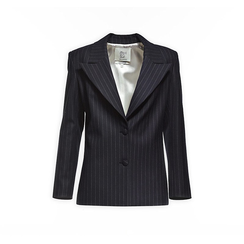 Thumbnail of Pin Stripped Blazer Jacket – Navy image