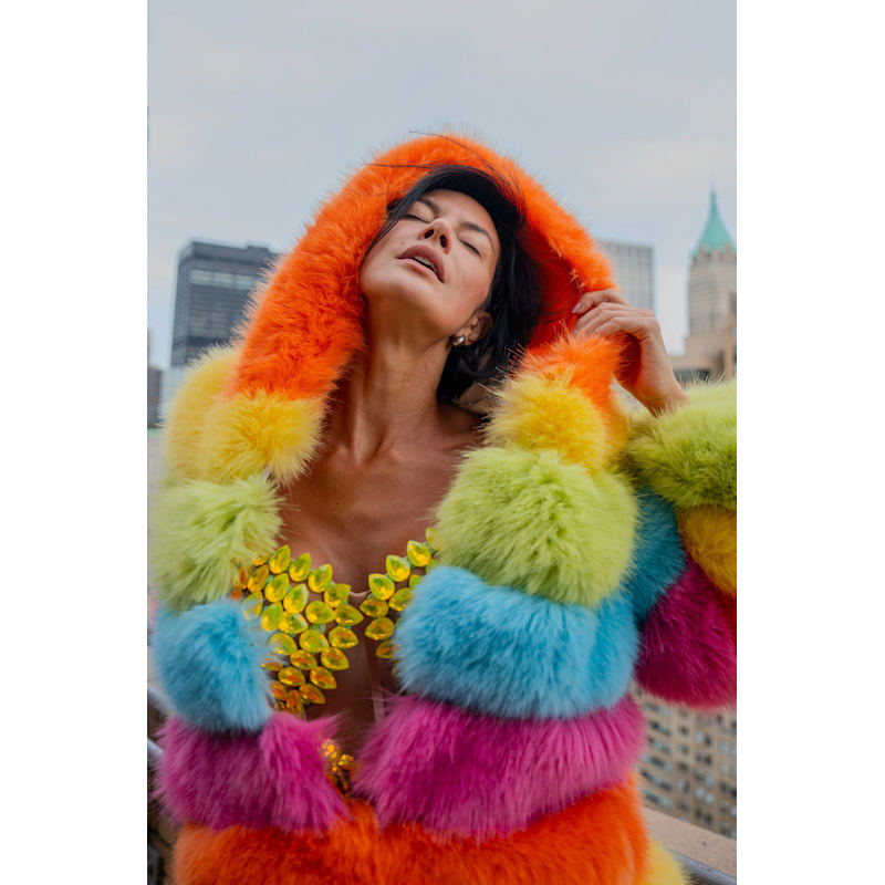 Over The Rainbow Faux Fur Coat | HARMONIA NY | Wolf & Badger