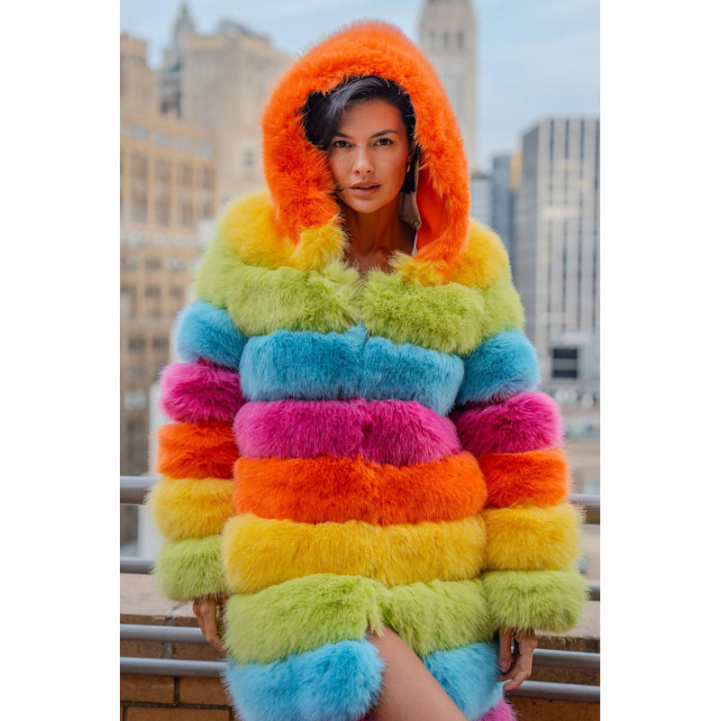 Thumbnail of Over The Rainbow Faux Fur Coat image