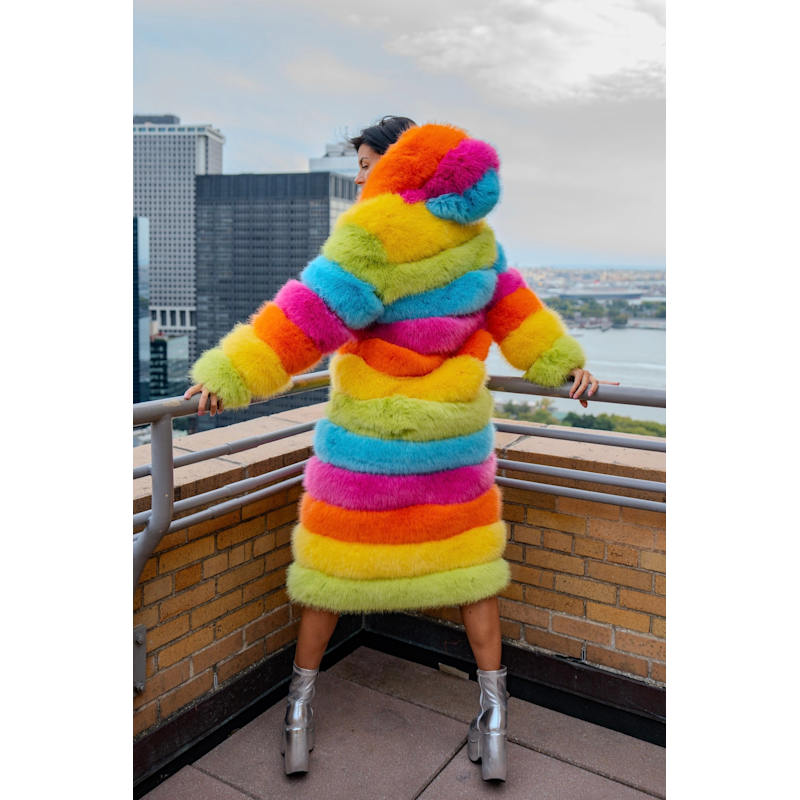 Over The Rainbow Faux Fur Coat | HARMONIA NY | Wolf & Badger