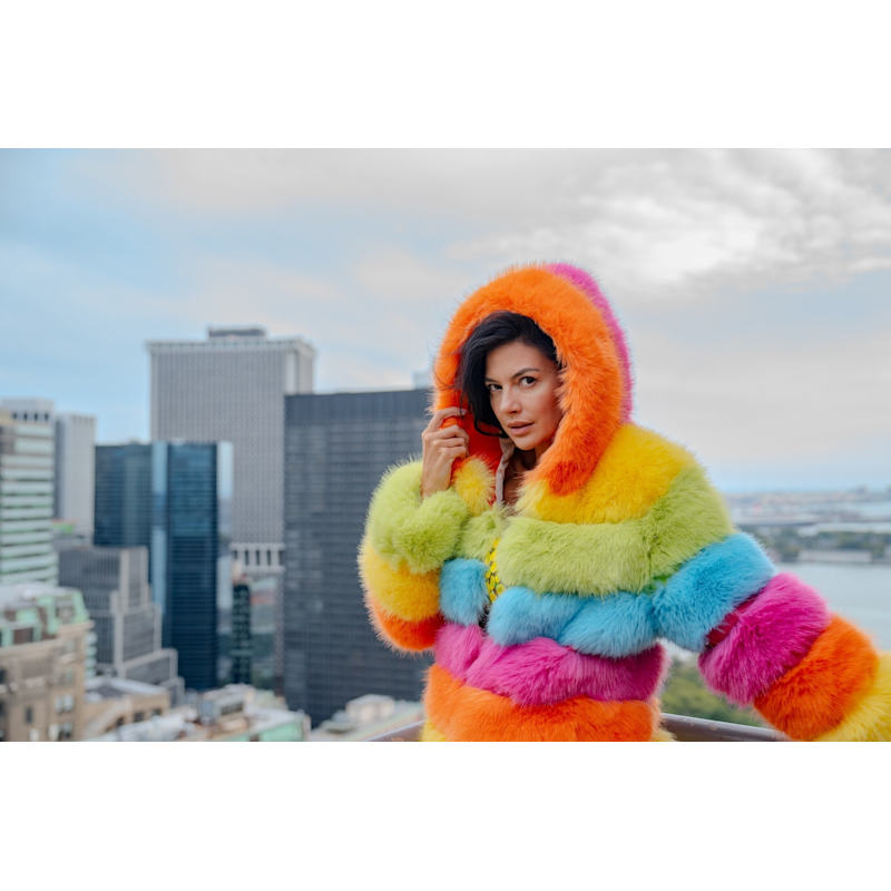Thumbnail of Over The Rainbow Faux Fur Coat image