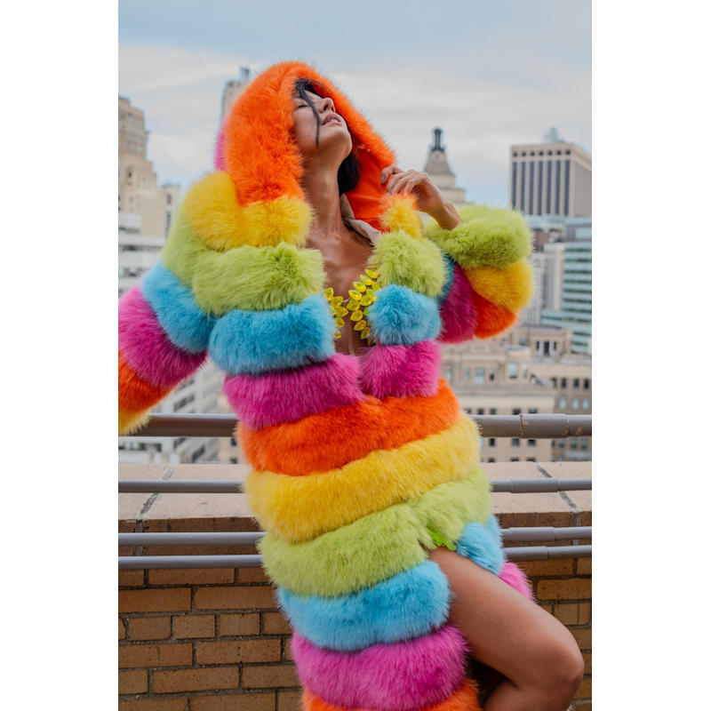 Thumbnail of Over The Rainbow Faux Fur Coat image