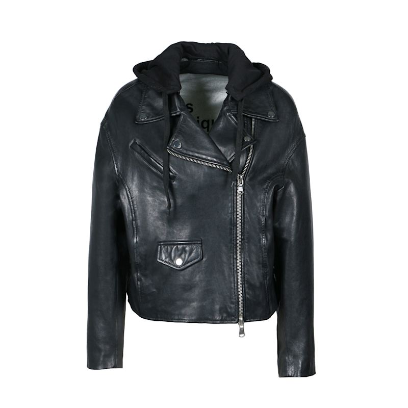 Thumbnail of Oversize Leather Jacket With Hood image